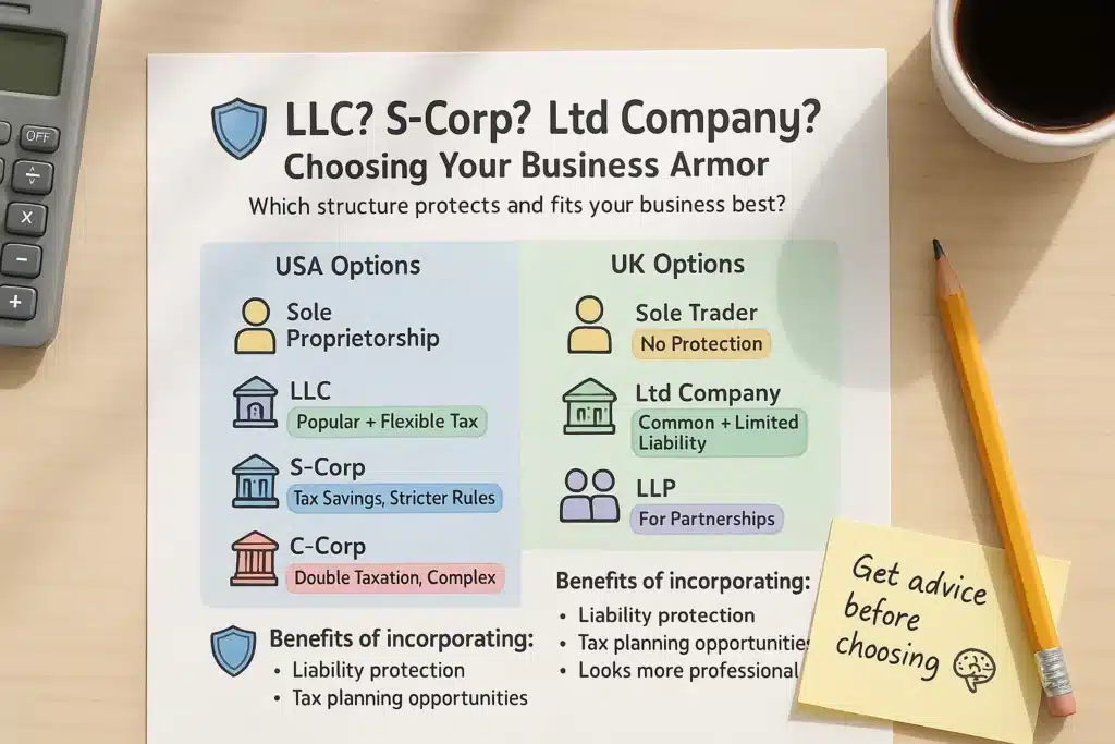 LLC? S-Corp? Ltd Company? Choosing Your Business Armor