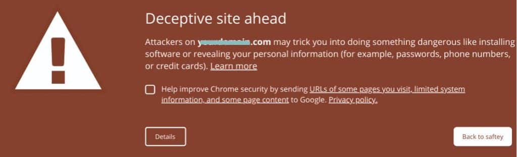 affiliate landing page blocked by Google