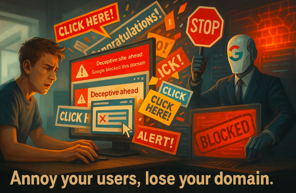 affiliate landing page blocked by Google