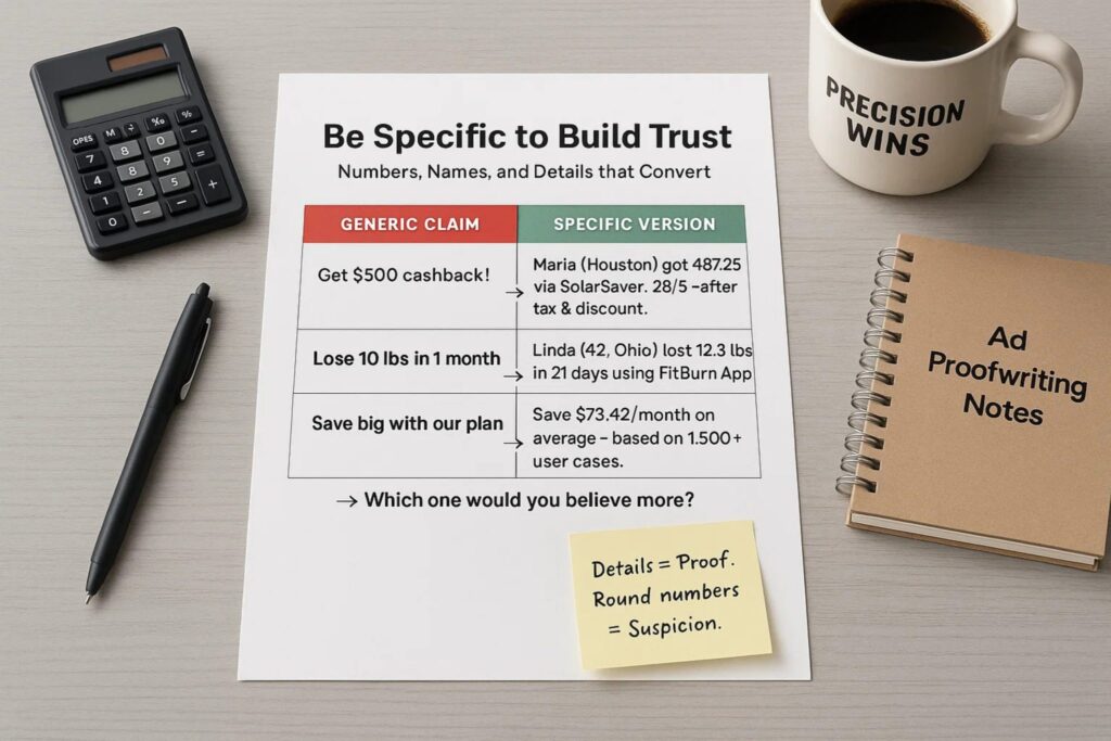 9. Use Specific Words and Numbers to Build Trust