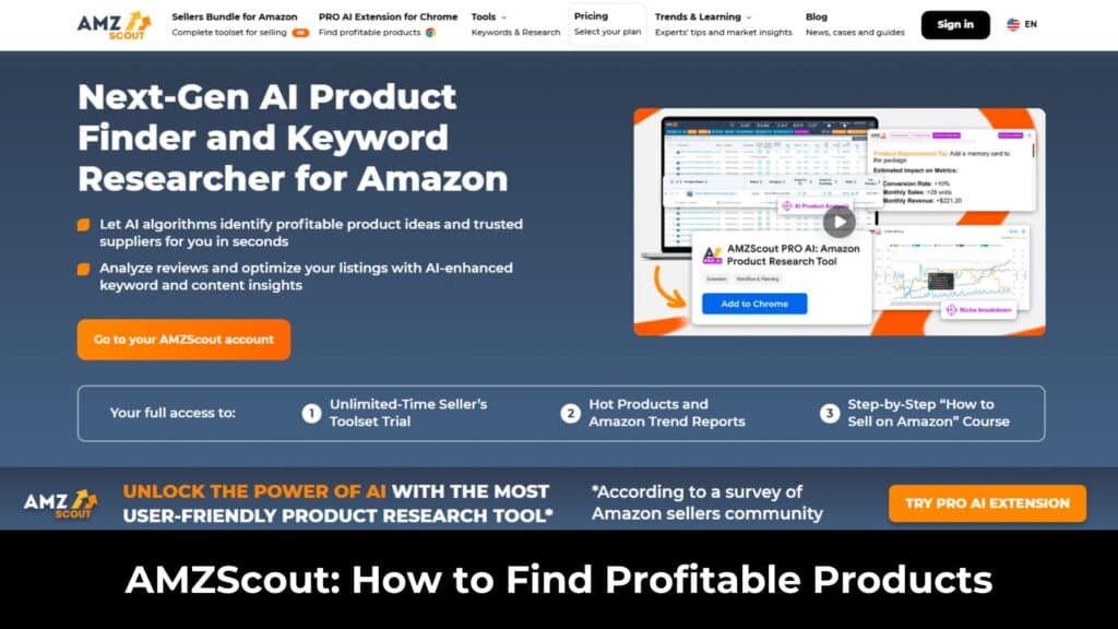 AMZScout: How to Find Profitable Products to Sell on Amazon FBA (10 Proven Methods)